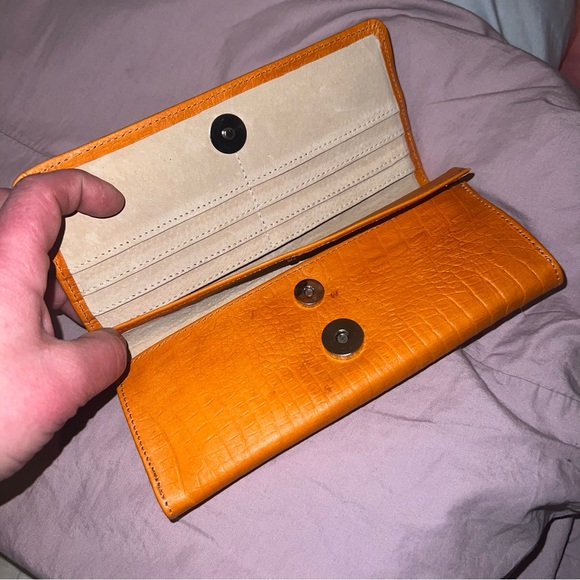 Brand New Imported Leather w/ Stamped Croc Skin Wallet-Handmade in Nicaragua, CA - Picture 4 of 16